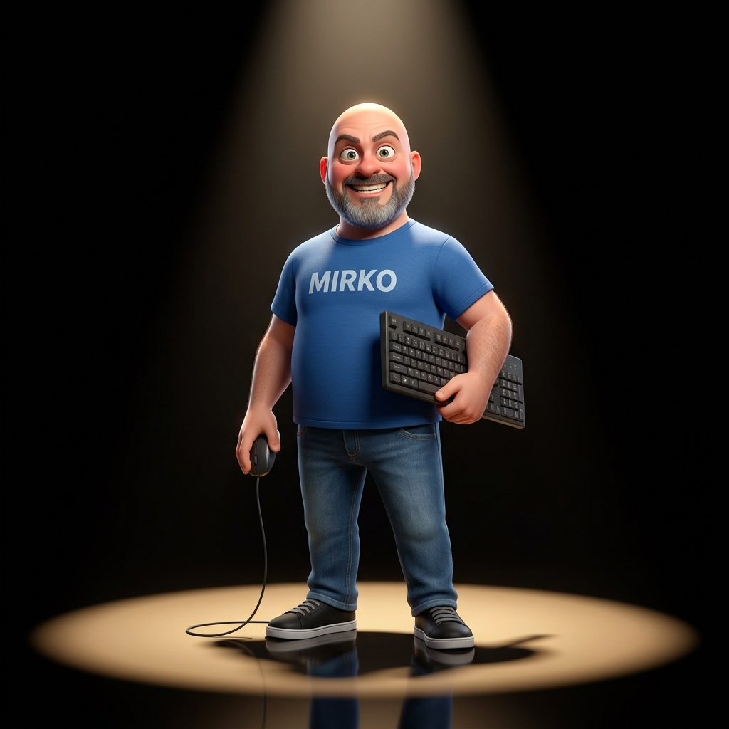 Mirko am Schreibtisch